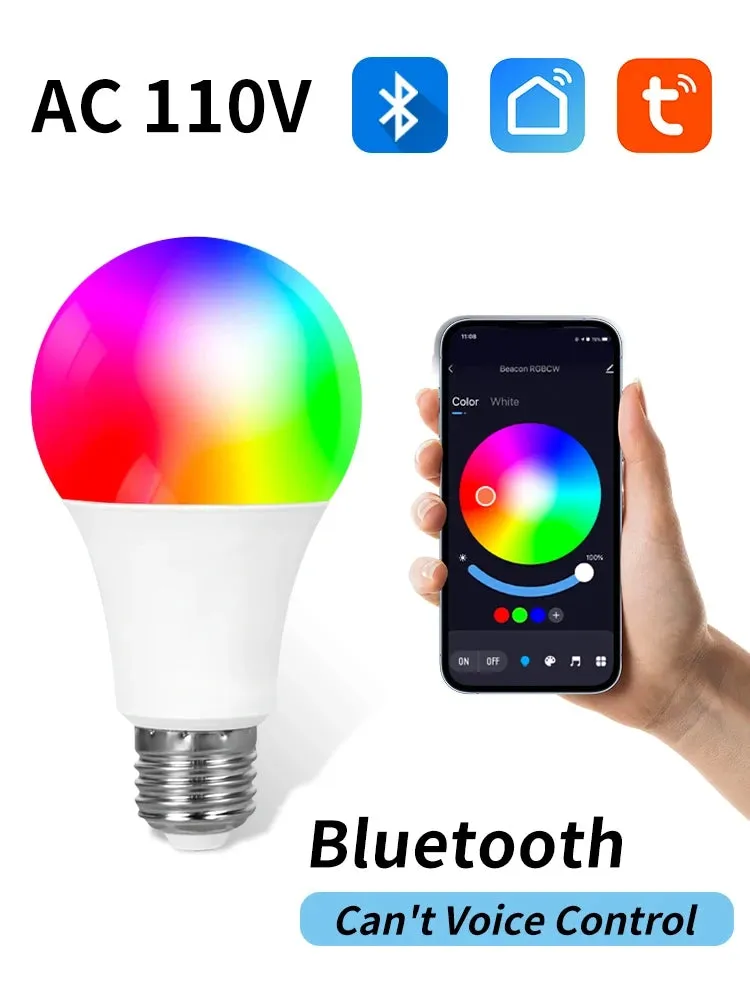 💡 Tuya LED Smart Light Bulbs | RGB   White | 9W Bluetooth Smart Lamp for Home | Remote Control & Group Control | E27