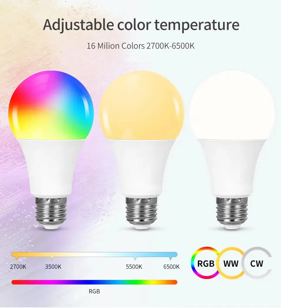 💡 Tuya LED Smart Light Bulbs | RGB   White | 9W Bluetooth Smart Lamp for Home | Remote Control & Group Control | E27