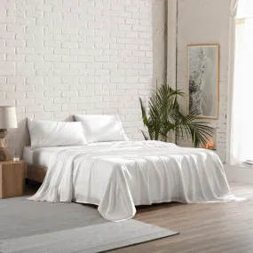 100% Eucalyptus Lyocell Bedsheet Set I White I King