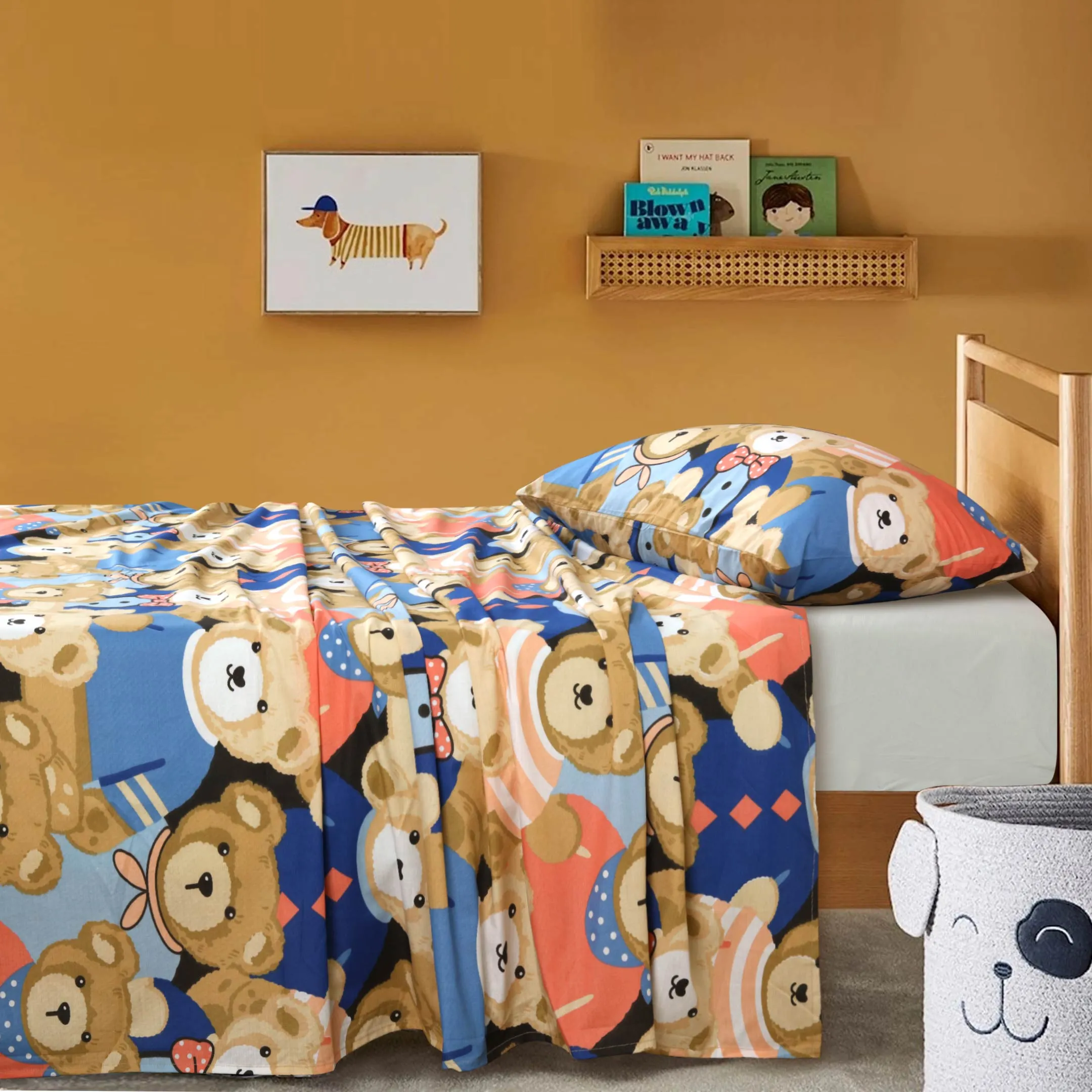 100 Teddies Polycotton Kids Bedsheet