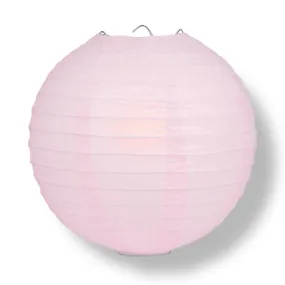 10" Pink Round Paper Lantern, Even Ribbing, Chinese Hanging Wedding & Party Decoration