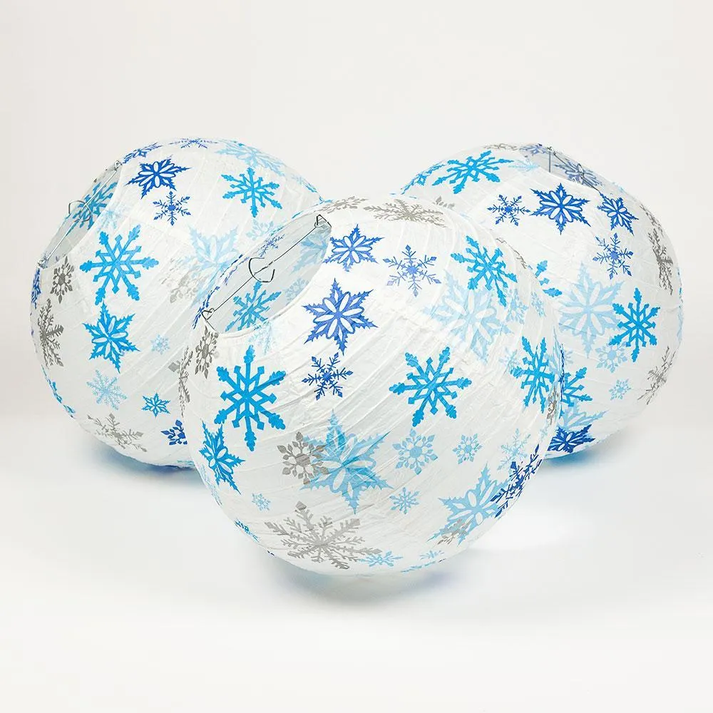 11-pc Frozen Wonderland Holiday Christmas Snowflake Party Pack Paper Lanterns Combo Set