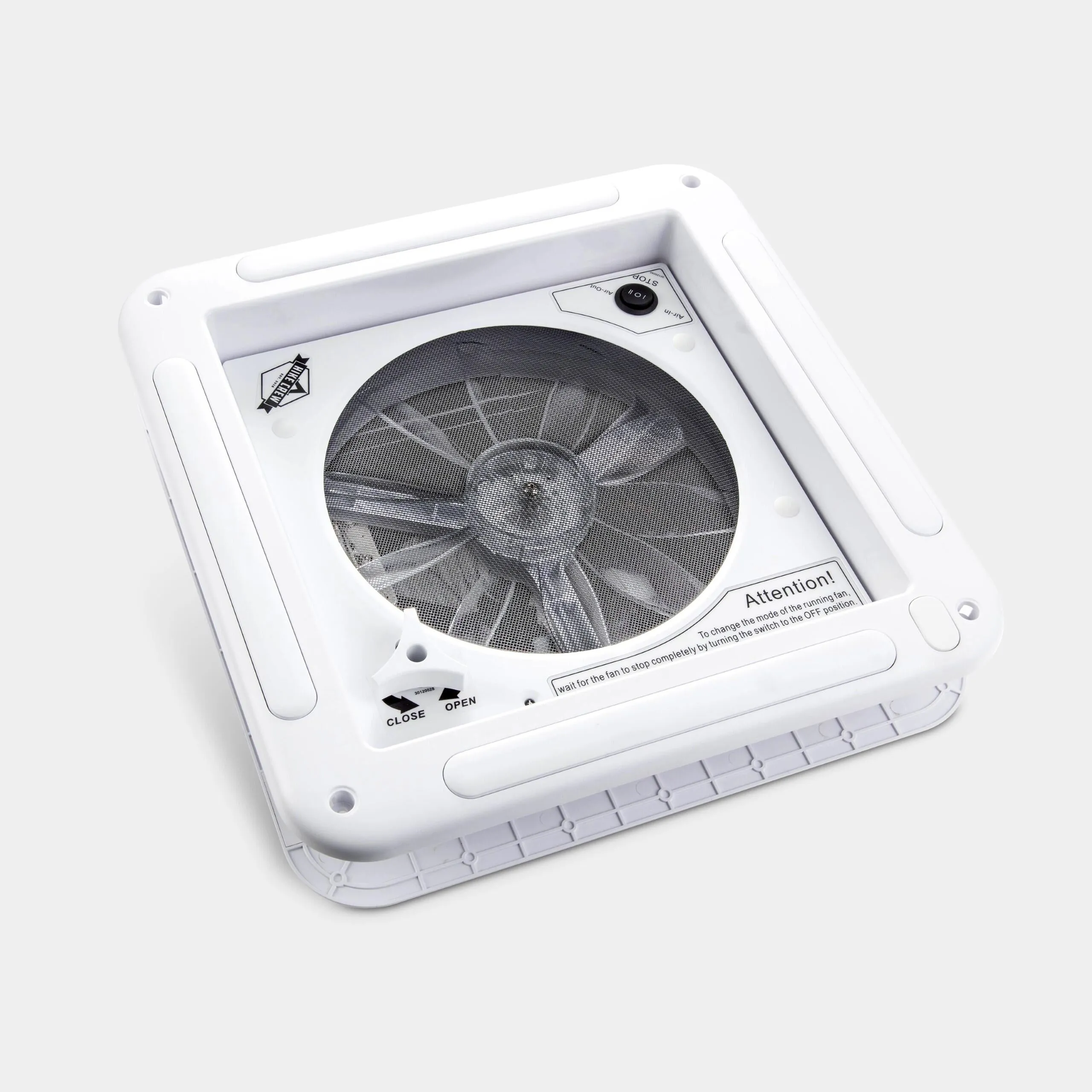 11” RV Roof Vent Fan, 12V Intake and Exhaust Manual Camper Fan with LED Light