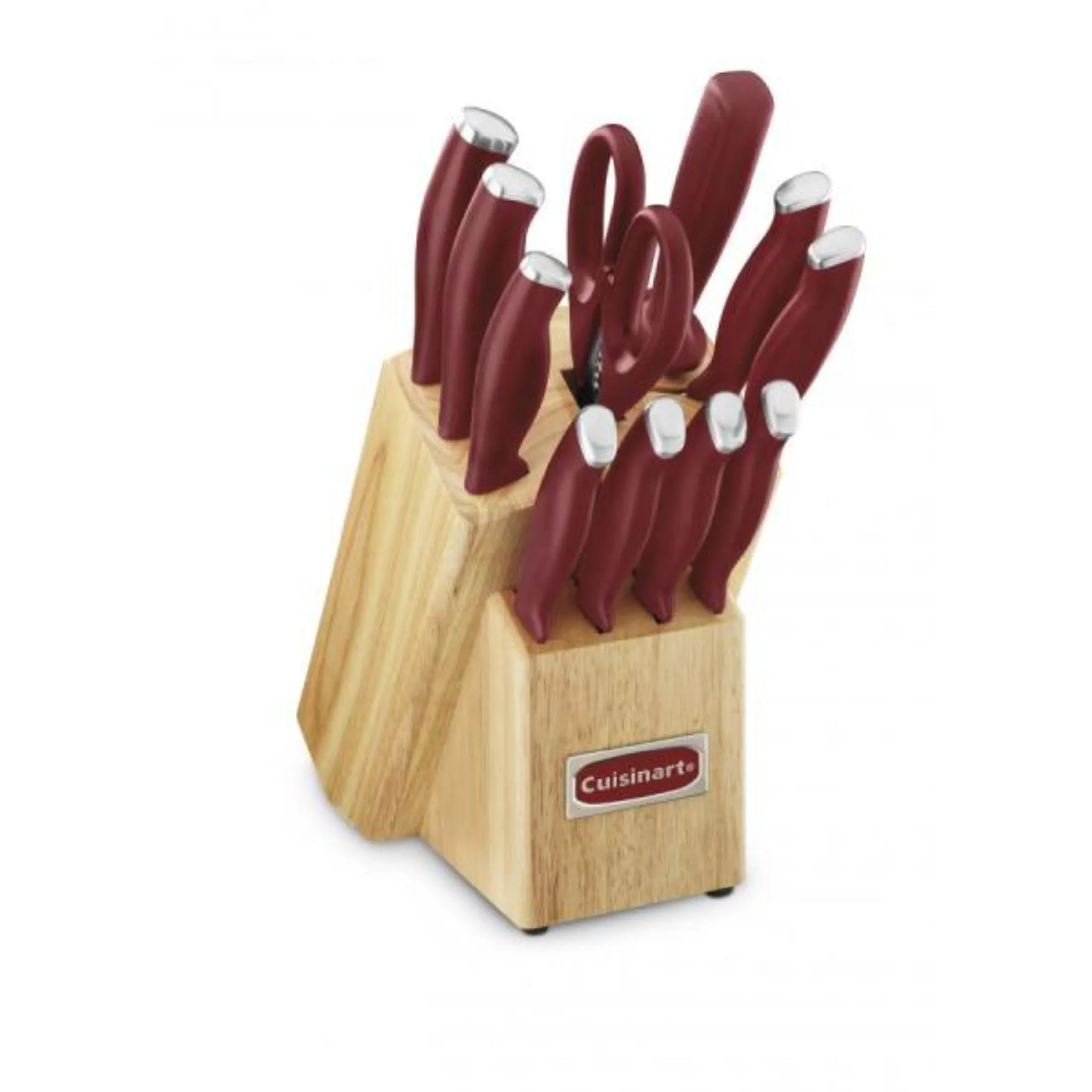 12 Piece Red & Stainless Steel Cutlery Block Set