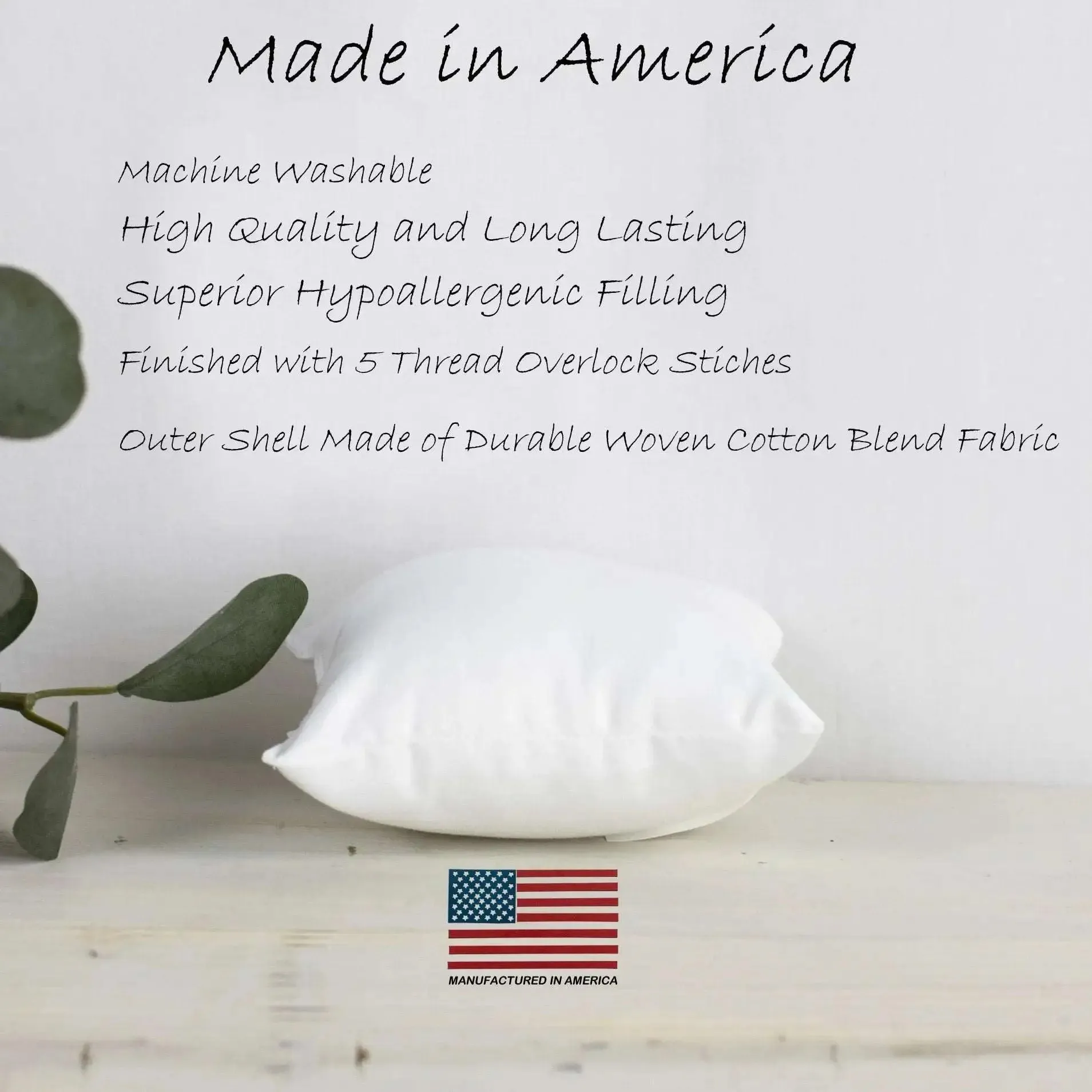 12x12 | Indoor Outdoor Hypoallergenic Polyester Pillow Insert | Quality Insert | Pillow Inners | Throw Pillow Insert | Square Pillow Inserts