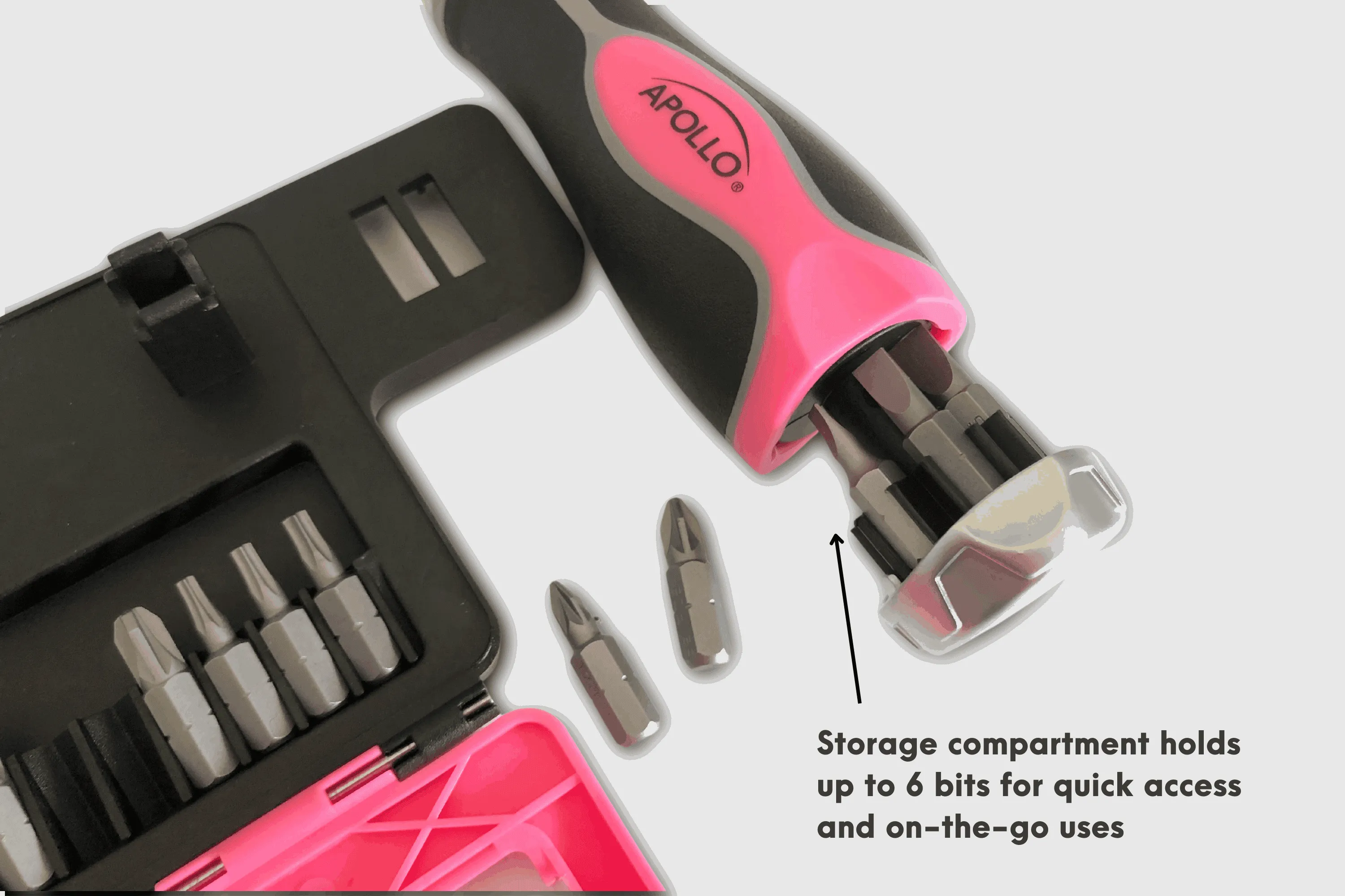 13-in-1 Ratcheting Screwdriver with Bit Set – Pink -- DT5021P