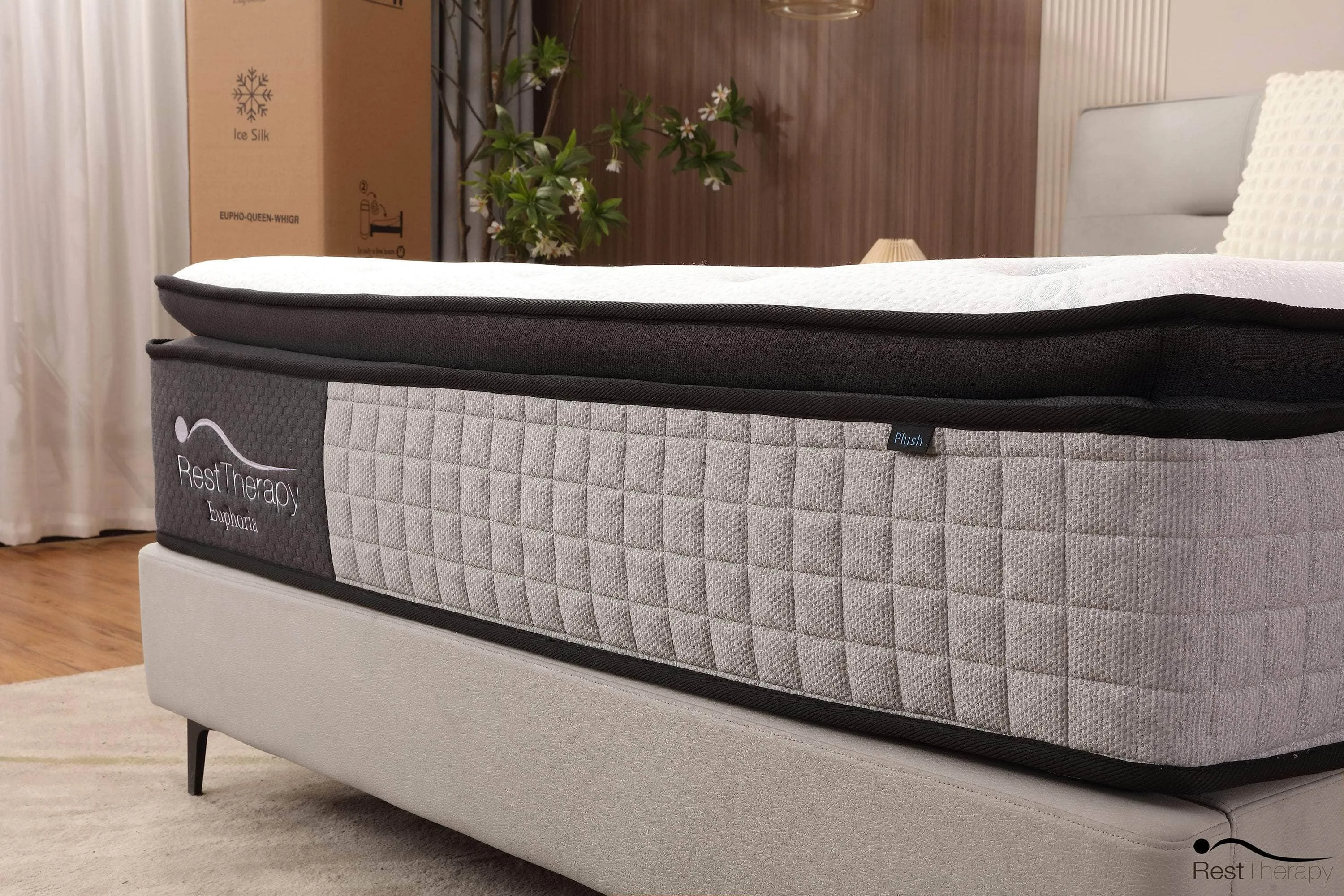 14 Inch Euphoria Cooling Pillow Top Plush Hybrid Pocket Coil Mattress with Cool Gel Memory Foam - Available in 2 Sizes