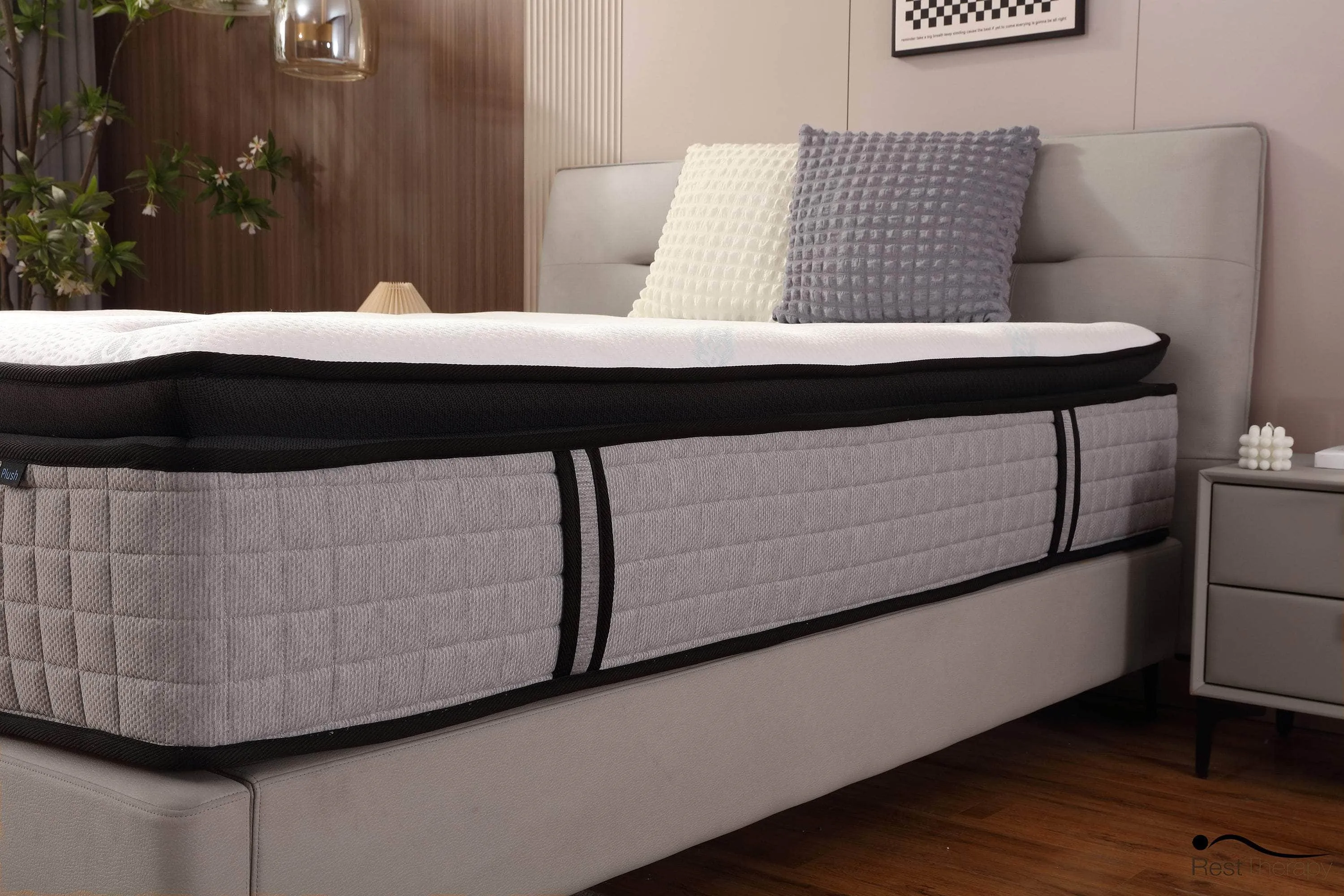 14 Inch Euphoria Cooling Pillow Top Plush Hybrid Pocket Coil Mattress with Cool Gel Memory Foam - Available in 2 Sizes