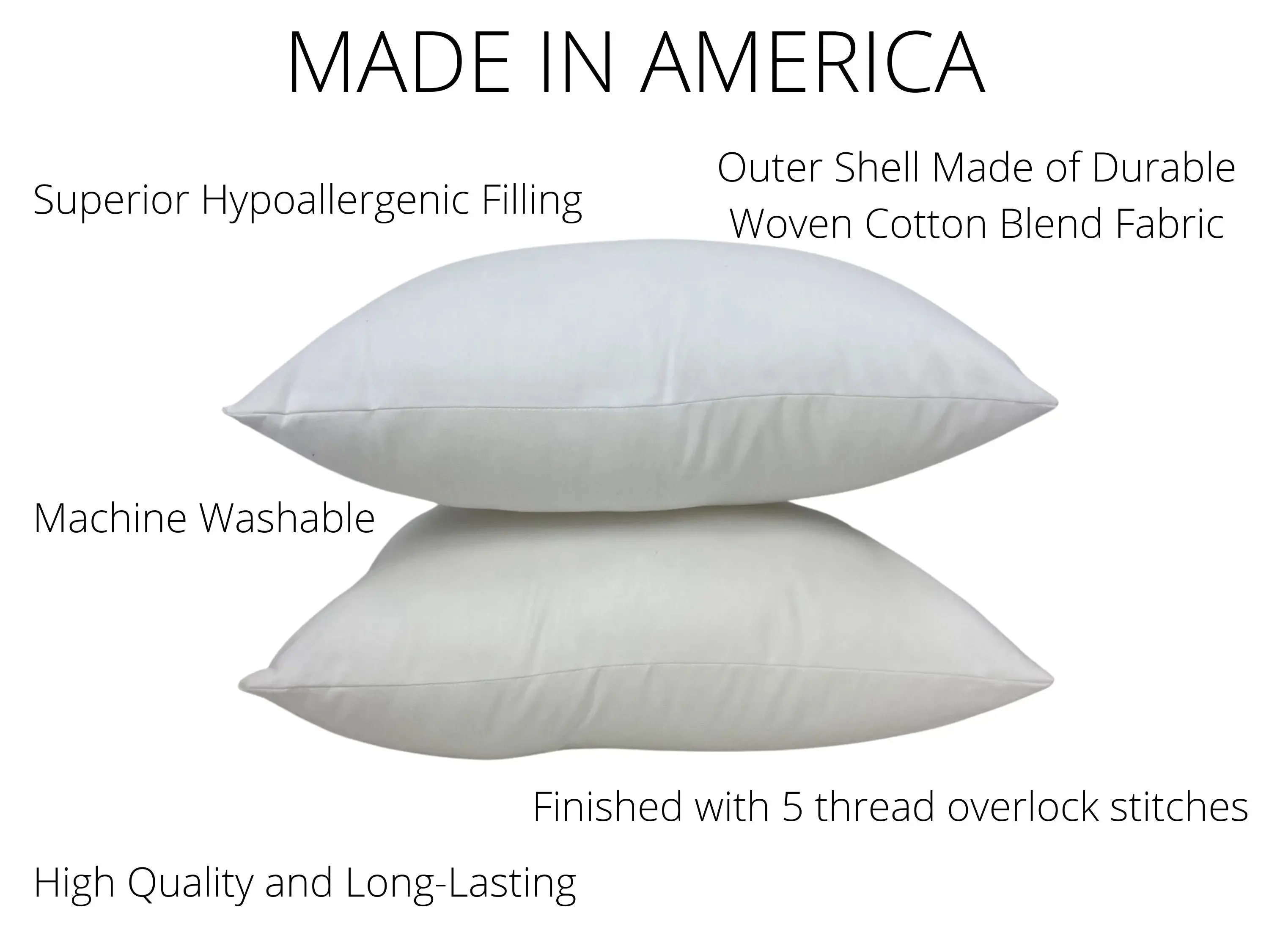 14x10 or 10x14 | Indoor Outdoor Down Alternative Hypoallergenic Polyester Pillow Insert | Quality Insert | Throw Pillow Insert | Pillow Form