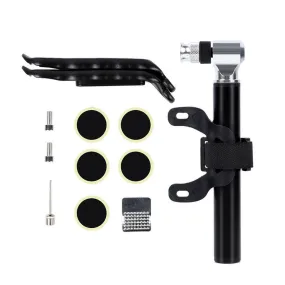 160PSI / 11Bar Mini Floor Bike Pump Tire Inflation Securepresta and Schrader Valve-Ball Needle Tire Repair Kit Included