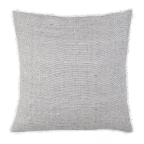 24x24 Lina Linen Pillow, Navy Stripe