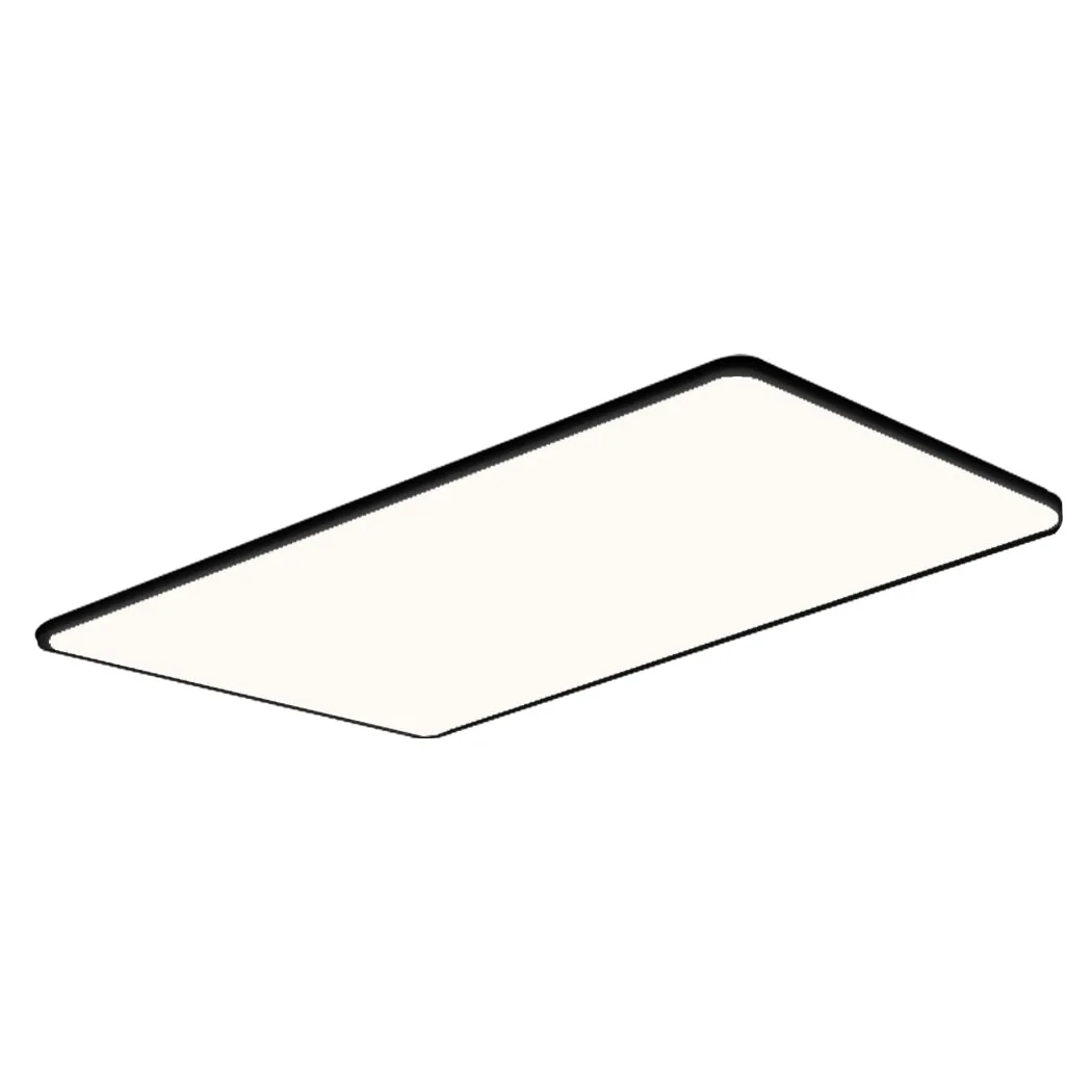 3-Colour Ultra-Thin 5cm Led Ceiling Light Modern Surface Mount 192W - Black