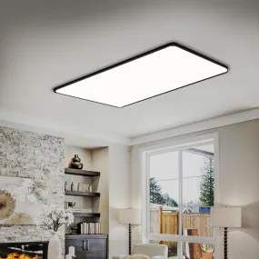 3-Colour Ultra-Thin 5cm Led Ceiling Light Modern Surface Mount 192W - Black