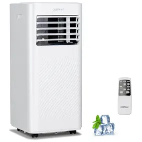 4-in-1 8000 BTU Air Conditioner with Cool Fan Dehumidifier and Sleep Mode-White