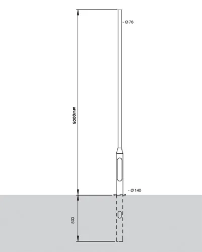 5 Meter Tubular Steel Rooted Column