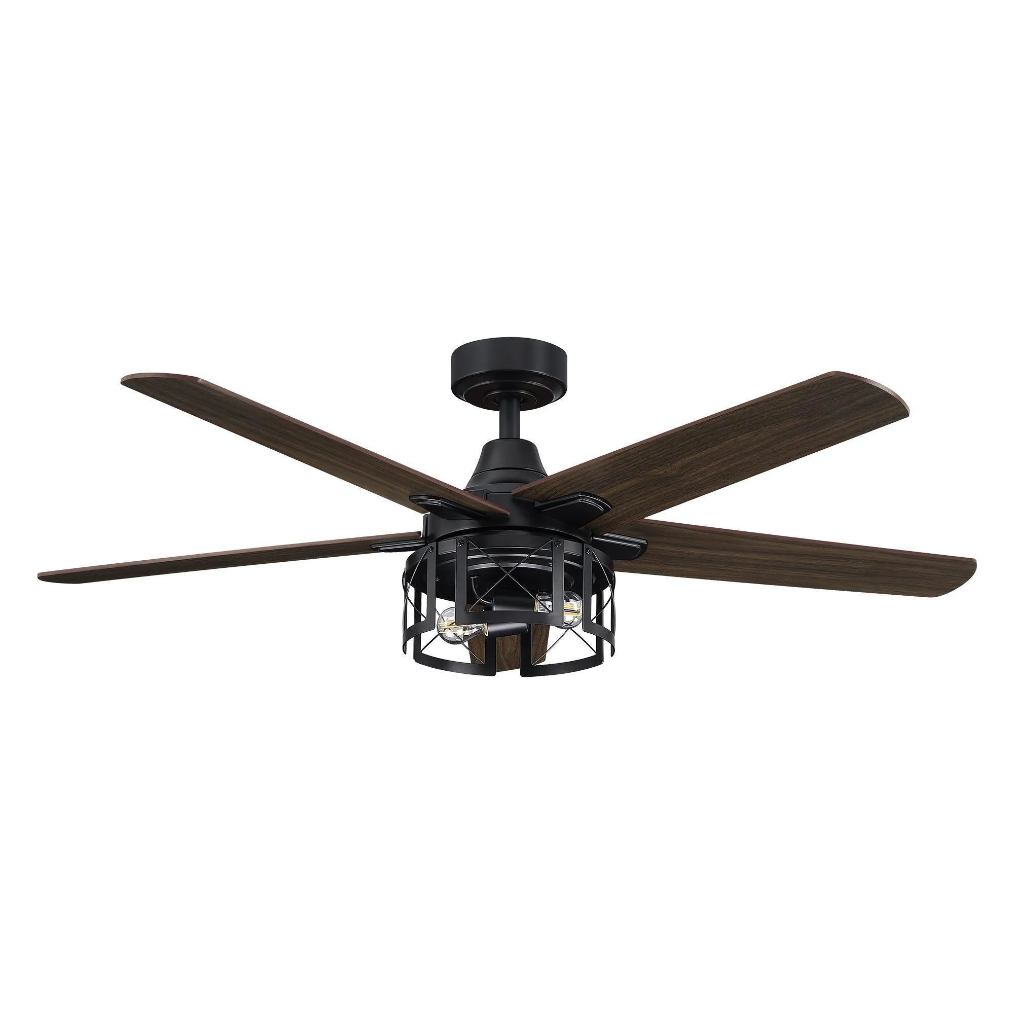 52" Kolkata Industrial Downrod Mount Reversible Ceiling Fan with Lighting and Remote Control