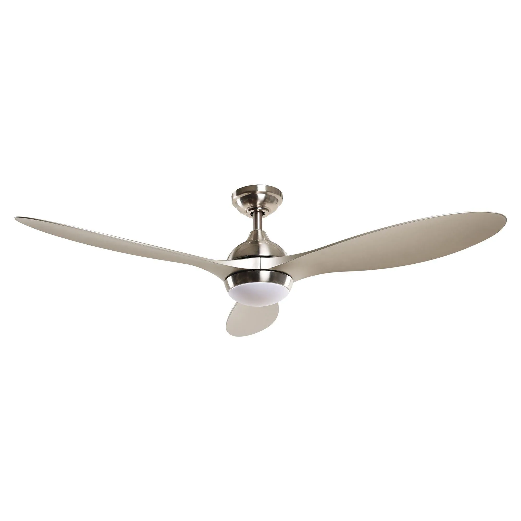 56" Bernardino Modern Brushed Nickel DC Motor Downrod Mount Reversible Ceiling Fan with Lighting and Remote Control