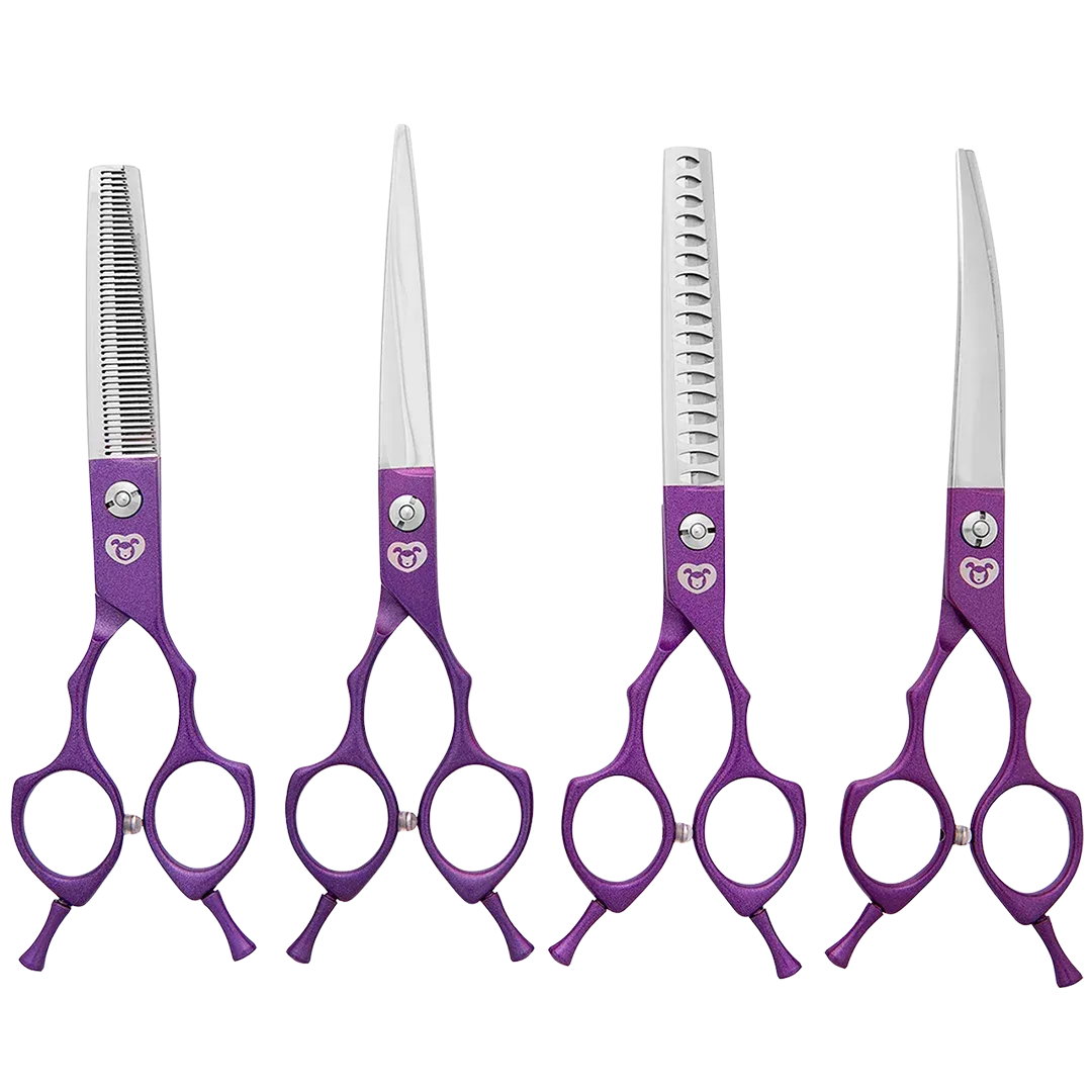 6.5" Beginner Asian Fusion Purple 4 Shear Set by PetStore.Direct