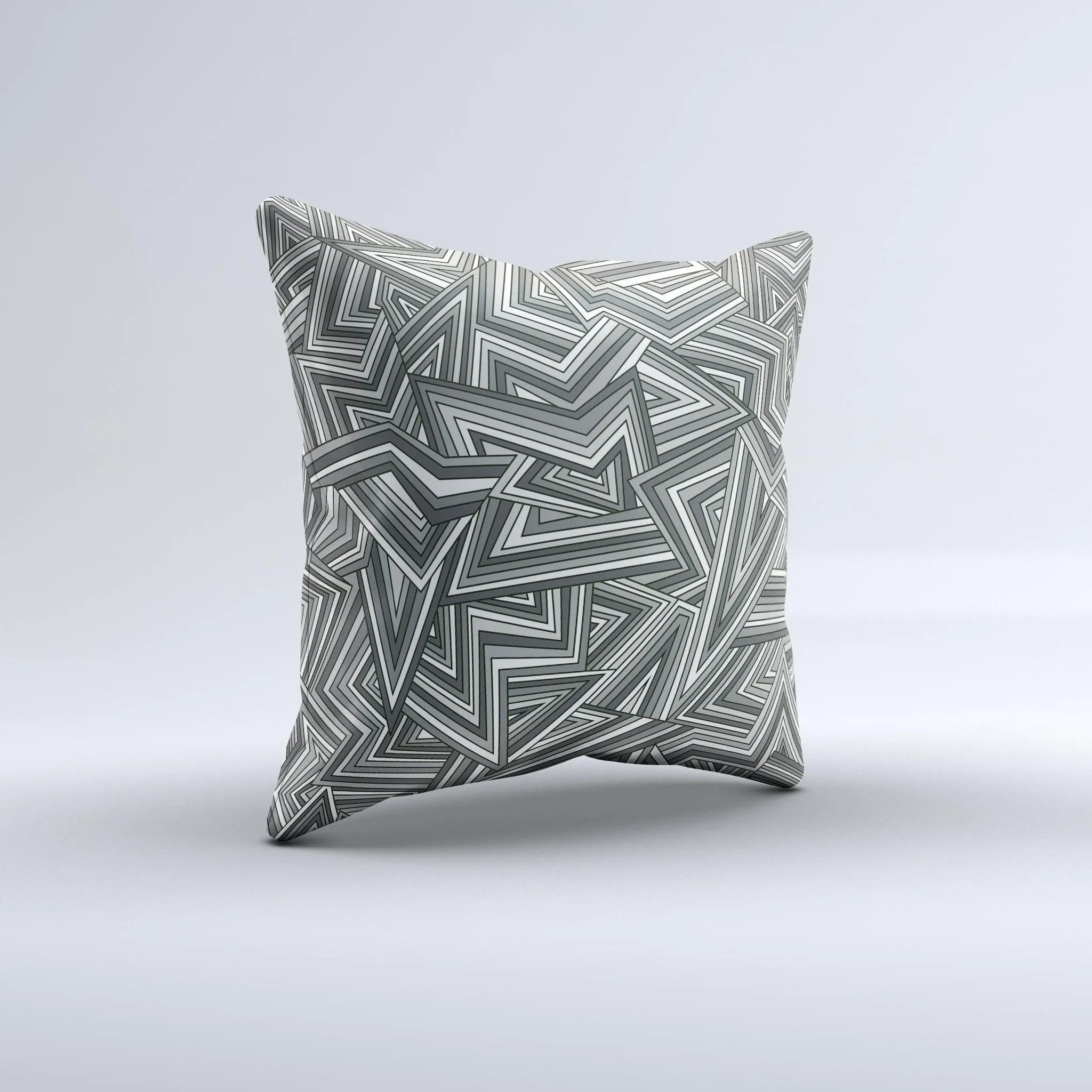 Abstract Ink-Fuzed  Gray Decorative Throw Pillow