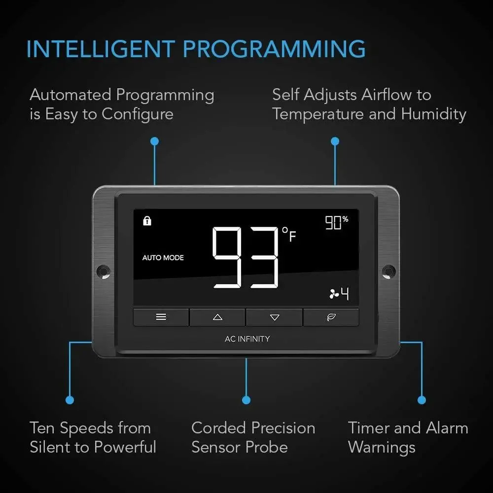 AC Infinity CLOUDLINE T12 Inline Duct Fan w/ Bluetooth Controller, 12"