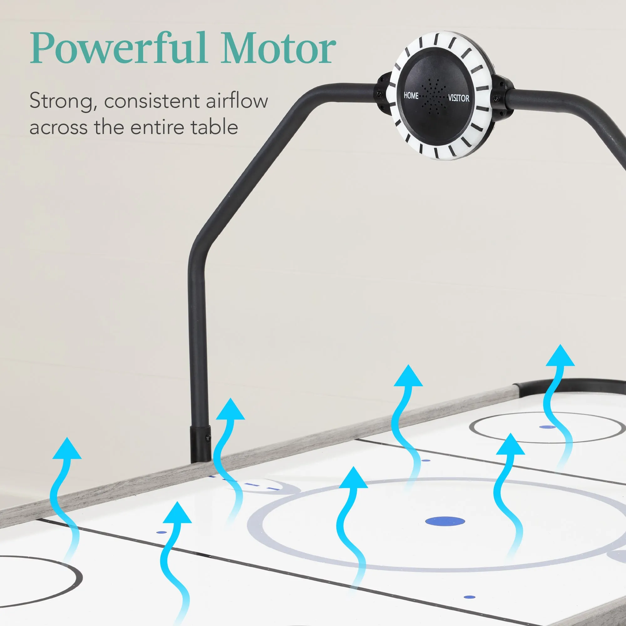 Air Hockey Game Table w/ LED Lights, Scoreboard, Powerful Motor - 54in