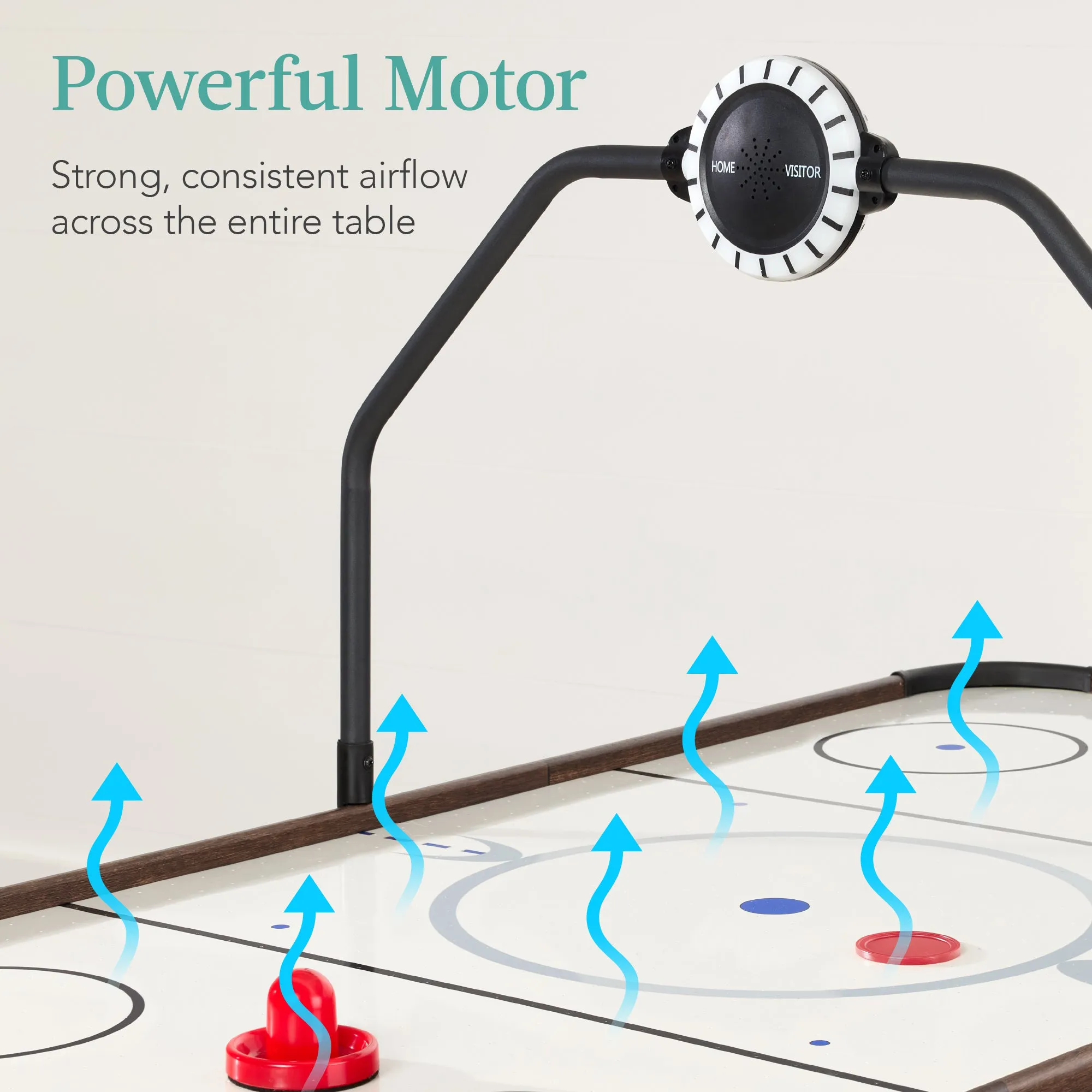 Air Hockey Game Table w/ LED Lights, Scoreboard, Powerful Motor - 54in