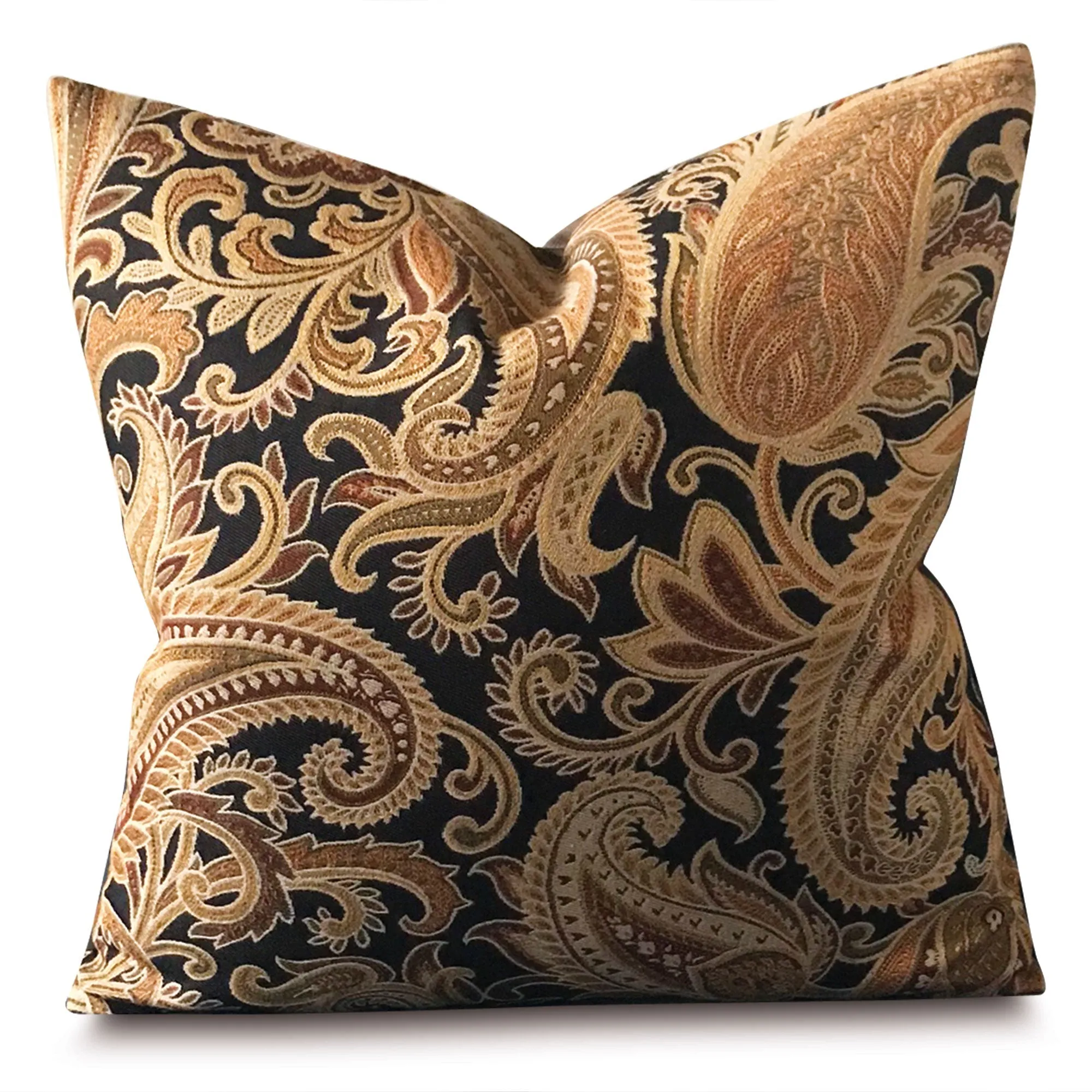 Antique Paisley Floral Throw Pillow Cover 22x22