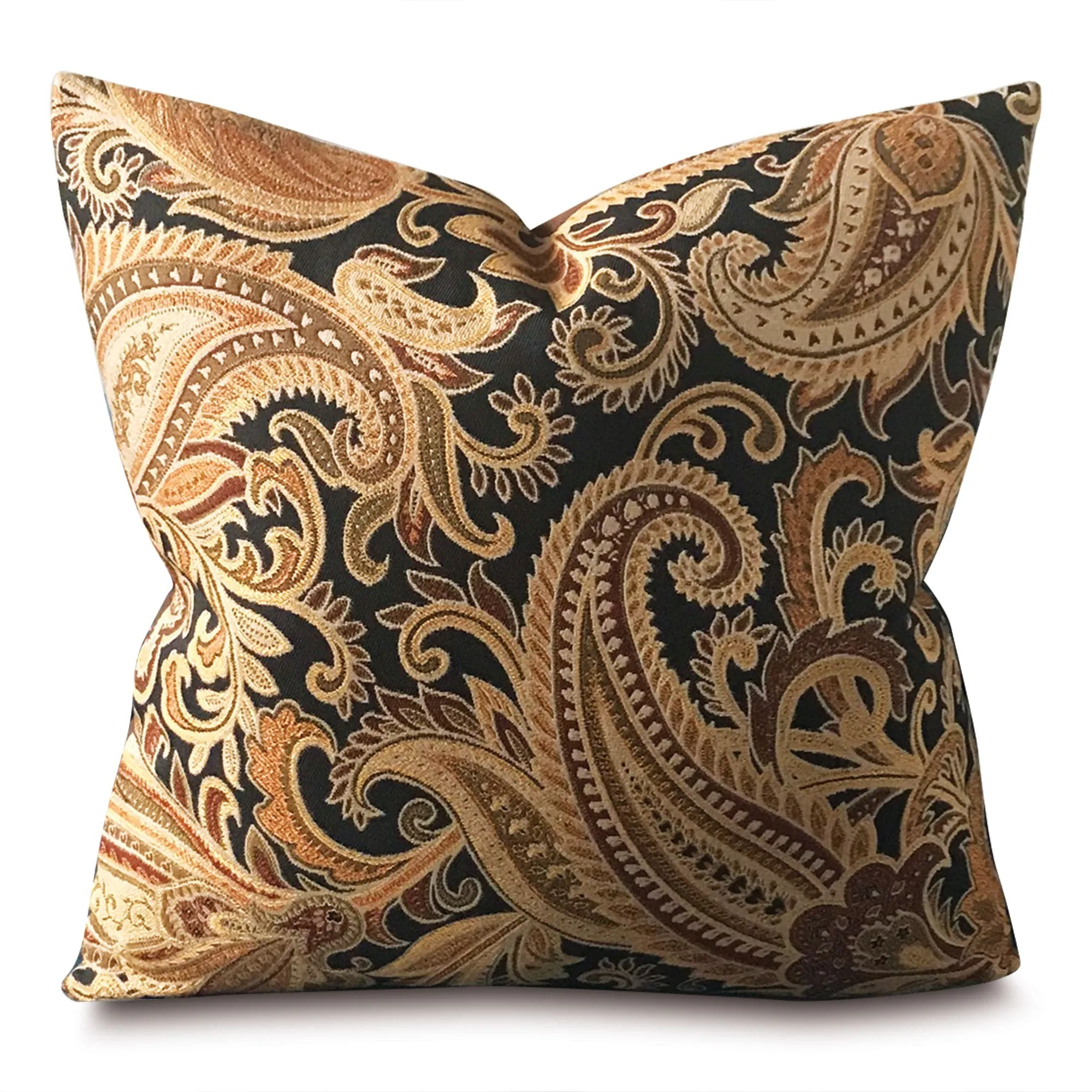 Antique Paisley Floral Throw Pillow Cover 22x22