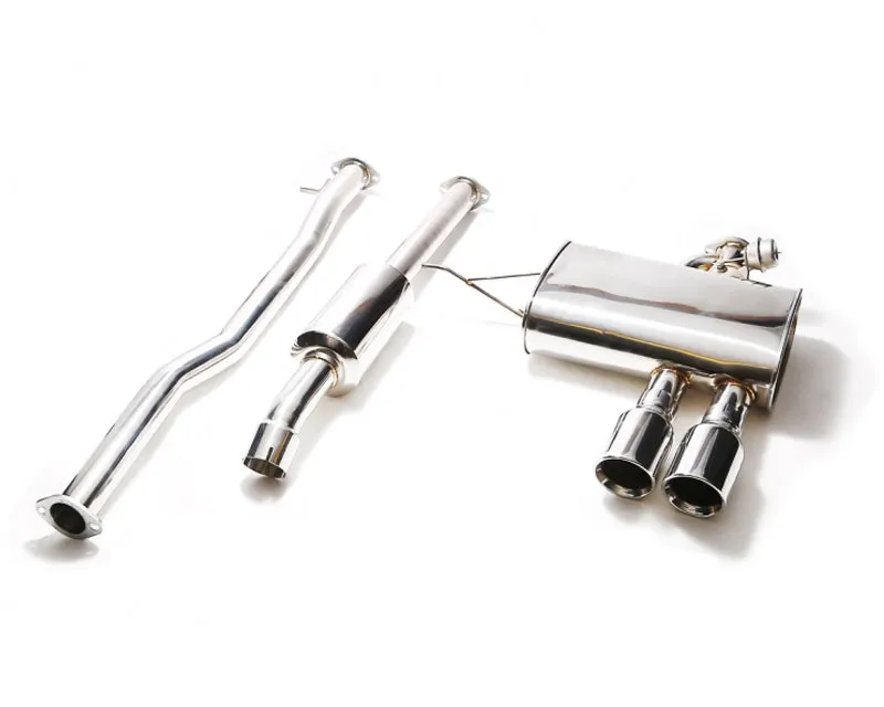 ARMYTRIX Stainless Steel Valvetronic Catback Exhaust System Dual Chrome Silver Tips Mini Cooper S F55 2015-2020