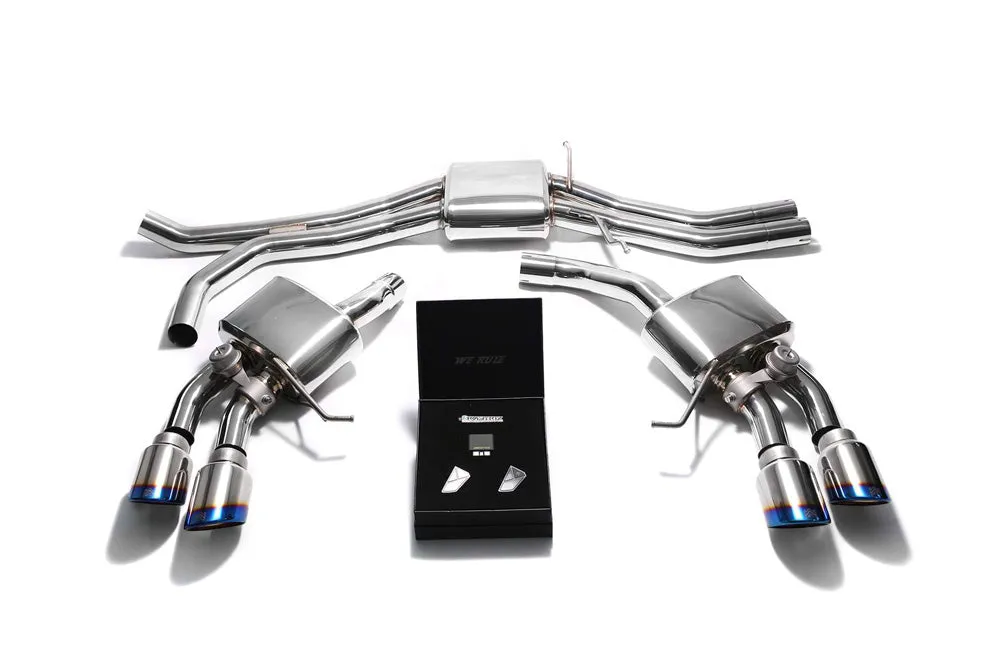 ARMYTRIX Stainless Steel Valvetronic Exhaust System Quad Blue Coated Tips Porsche Macan S | GTS | Turbo 2015-2020