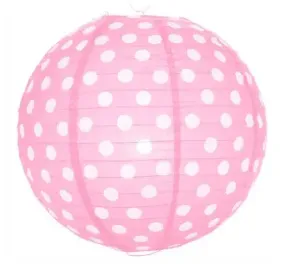 Baby Pink Polka Dot Paper Lantern - 14"