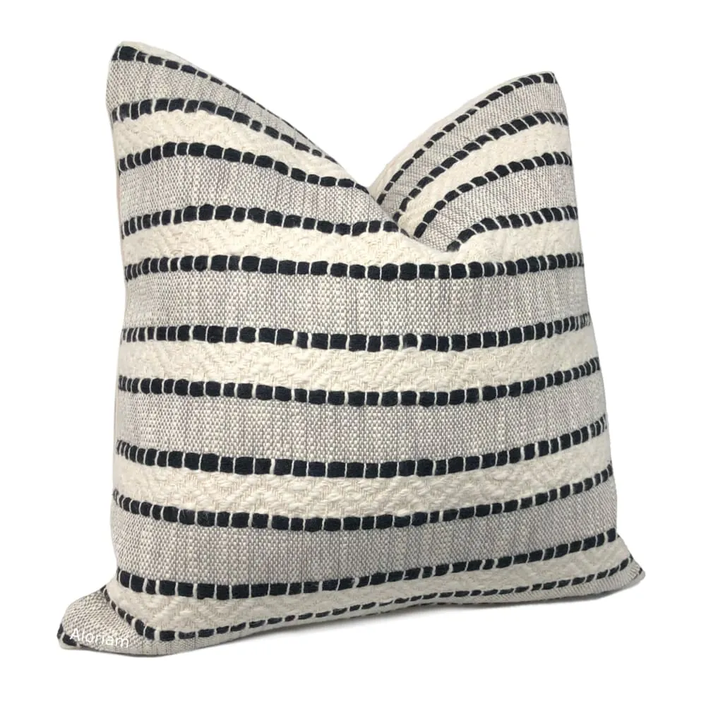 Bauer Black Ivory Textured Stripe Pillow Cover