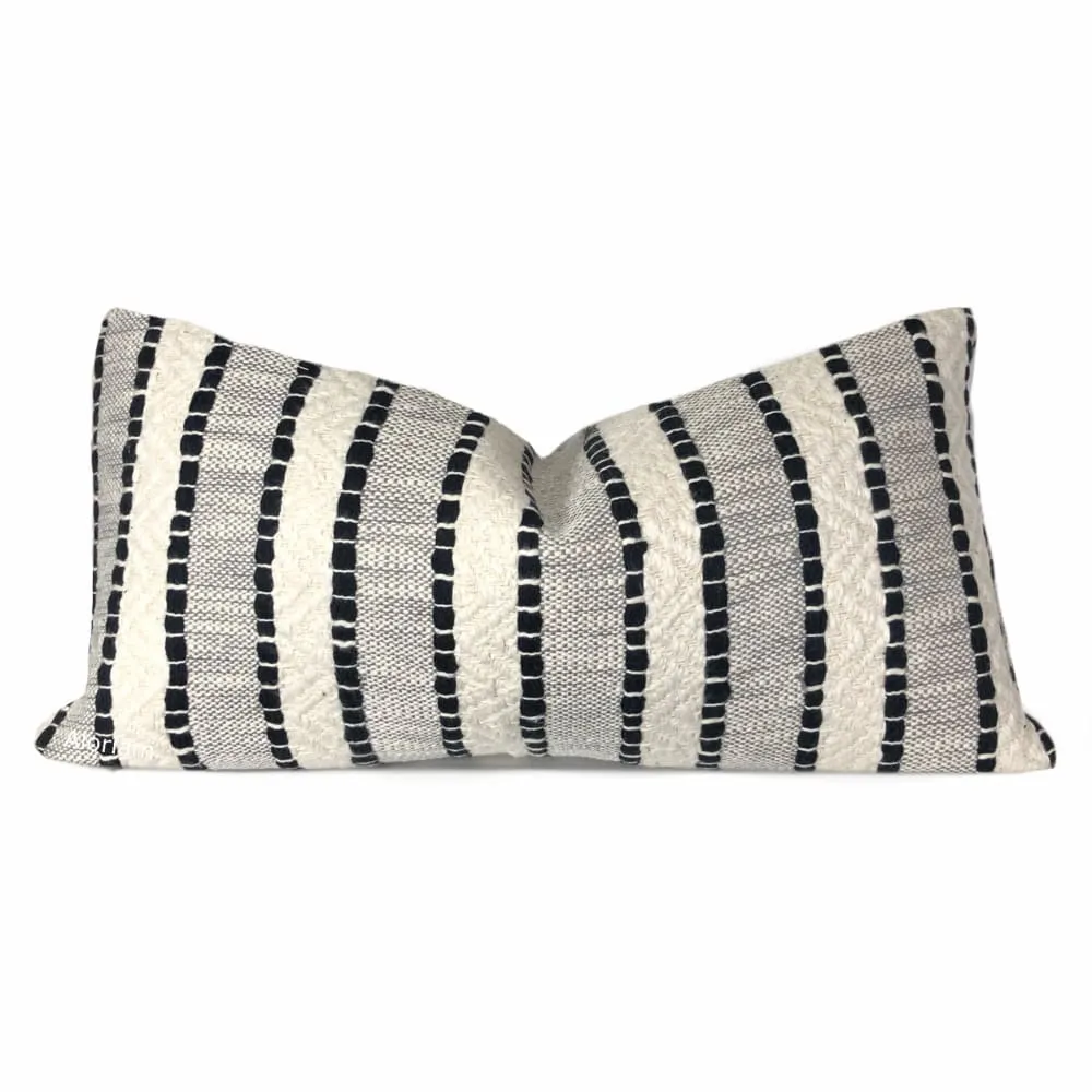 Bauer Black Ivory Textured Stripe Pillow Cover