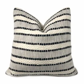 Bauer Black Ivory Textured Stripe Pillow Cover