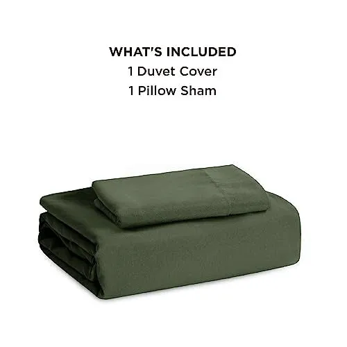 Bedsure Twin/Twin XL Duvet Cover Dorm Bedding - Soft Prewashed Olive Green Twin/Twin Extra Long Duvet Cover Set, Includes 1 Duvet Cover with Zipper Closure & 1 Pillow Sham, Comforter NOT Included