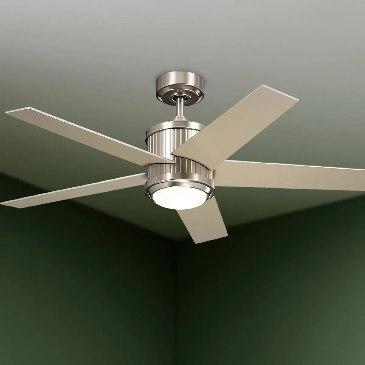 Brahm 48 Inch Brushed Stainless Steel LED Indoor Ceiling Fan with Remote