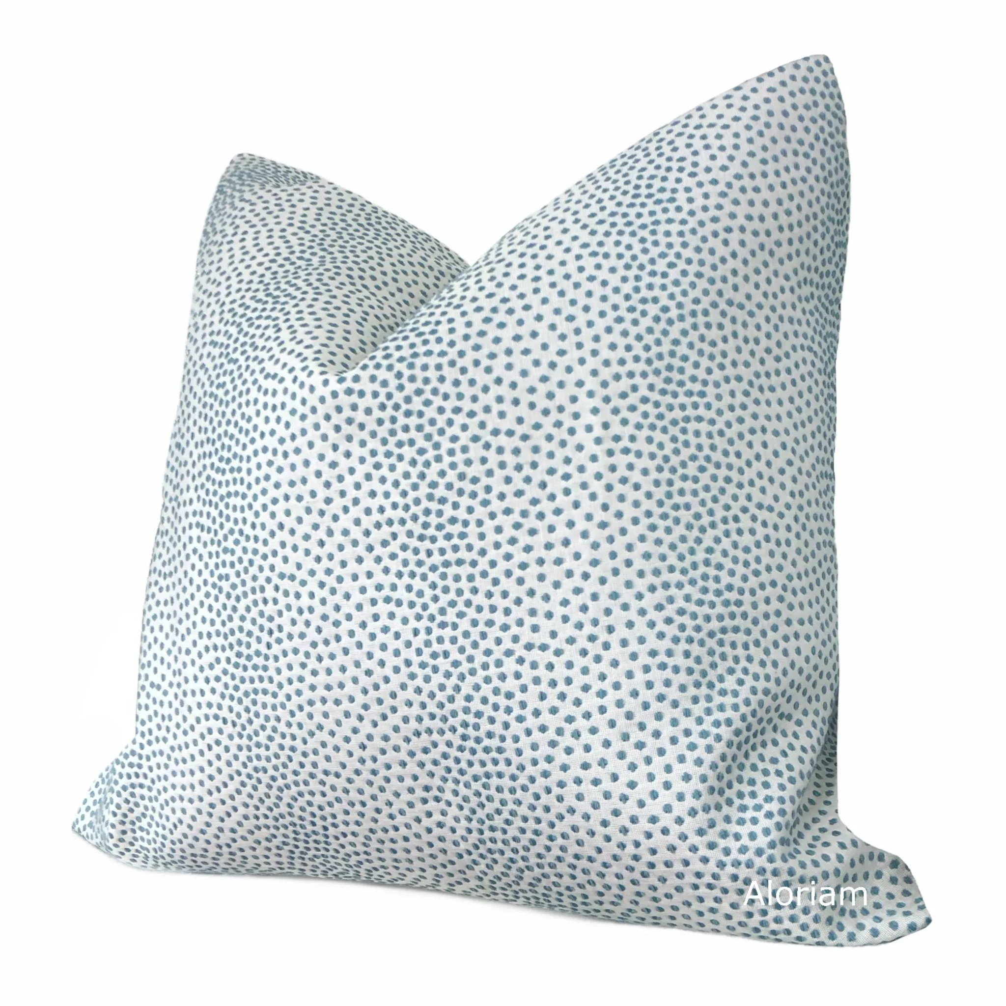 Bridget Turquoise Blue Chenille Dots Pillow Cover