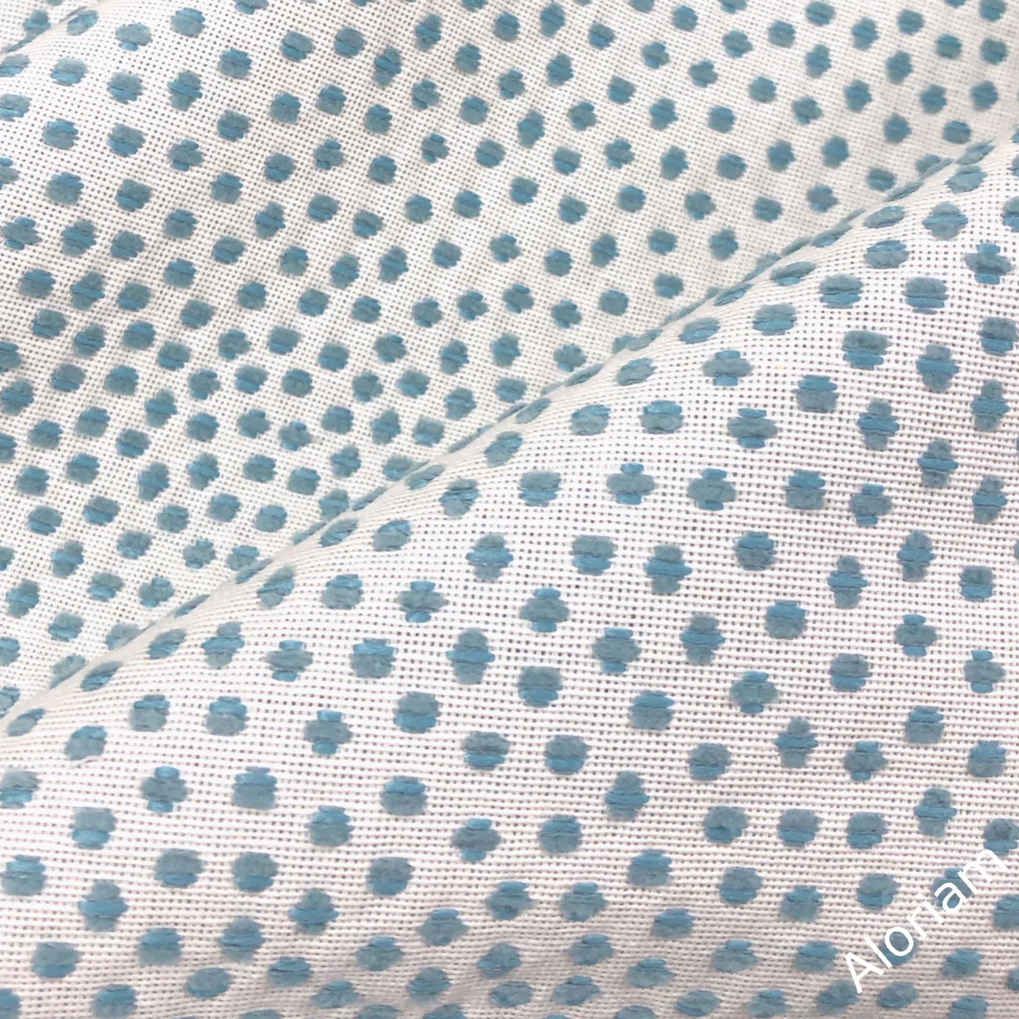 Bridget Turquoise Blue Chenille Dots Pillow Cover