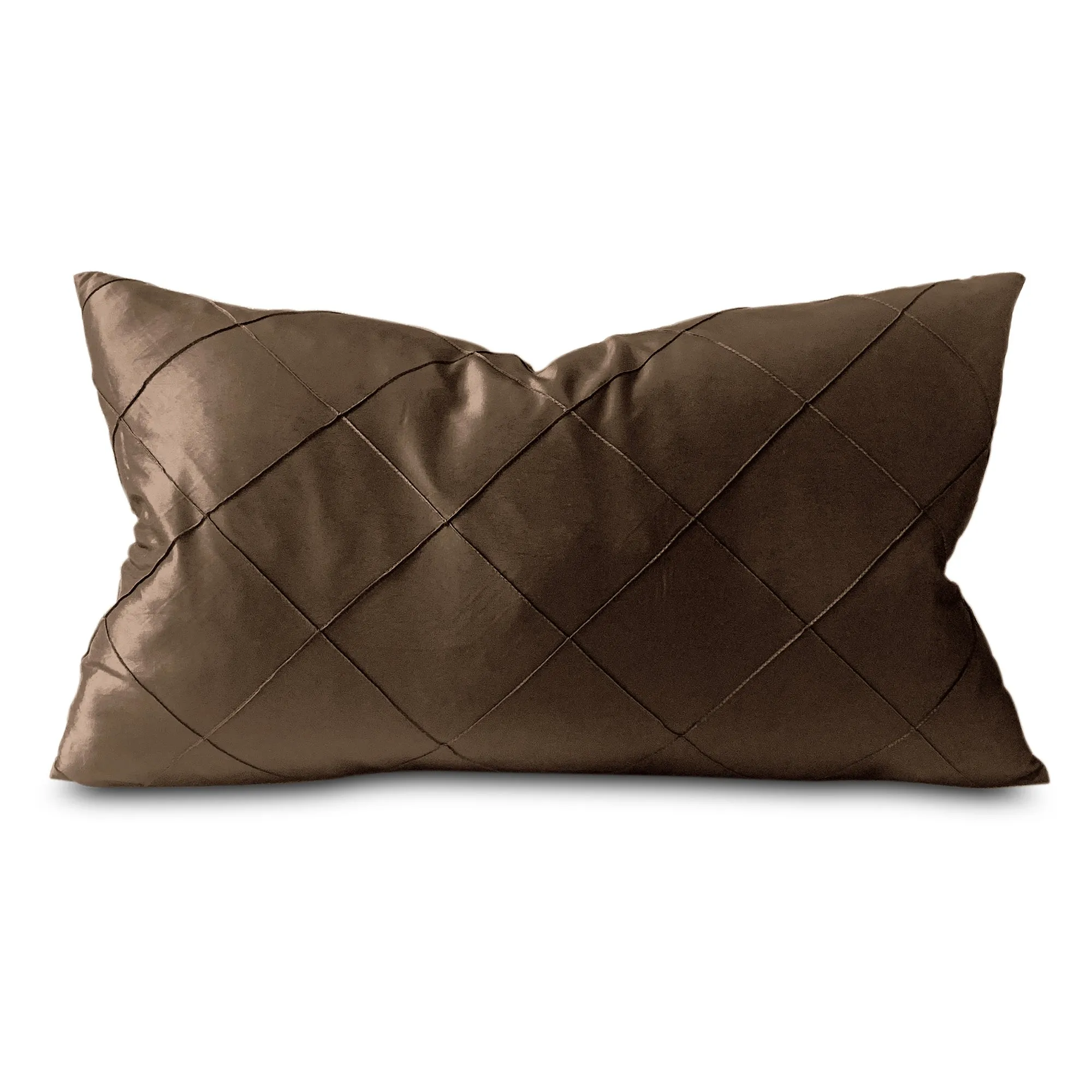 Bronze Pintuck Lumbar Pillow Cover 15x26