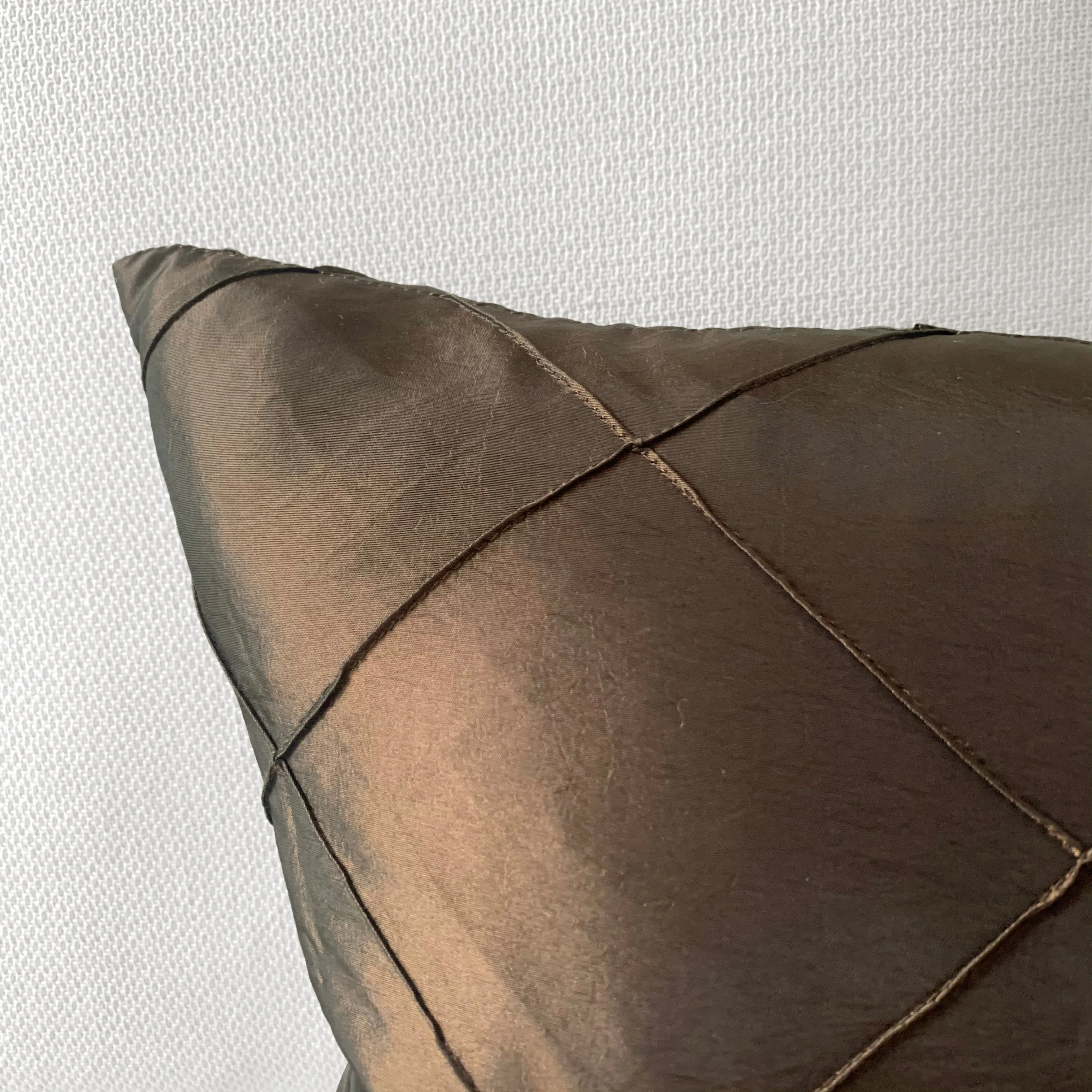 Bronze Pintuck Lumbar Pillow Cover 15x26