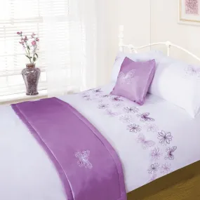 Butterfly Flower Complete Bedding Set - Lilac (Bed in a bag)