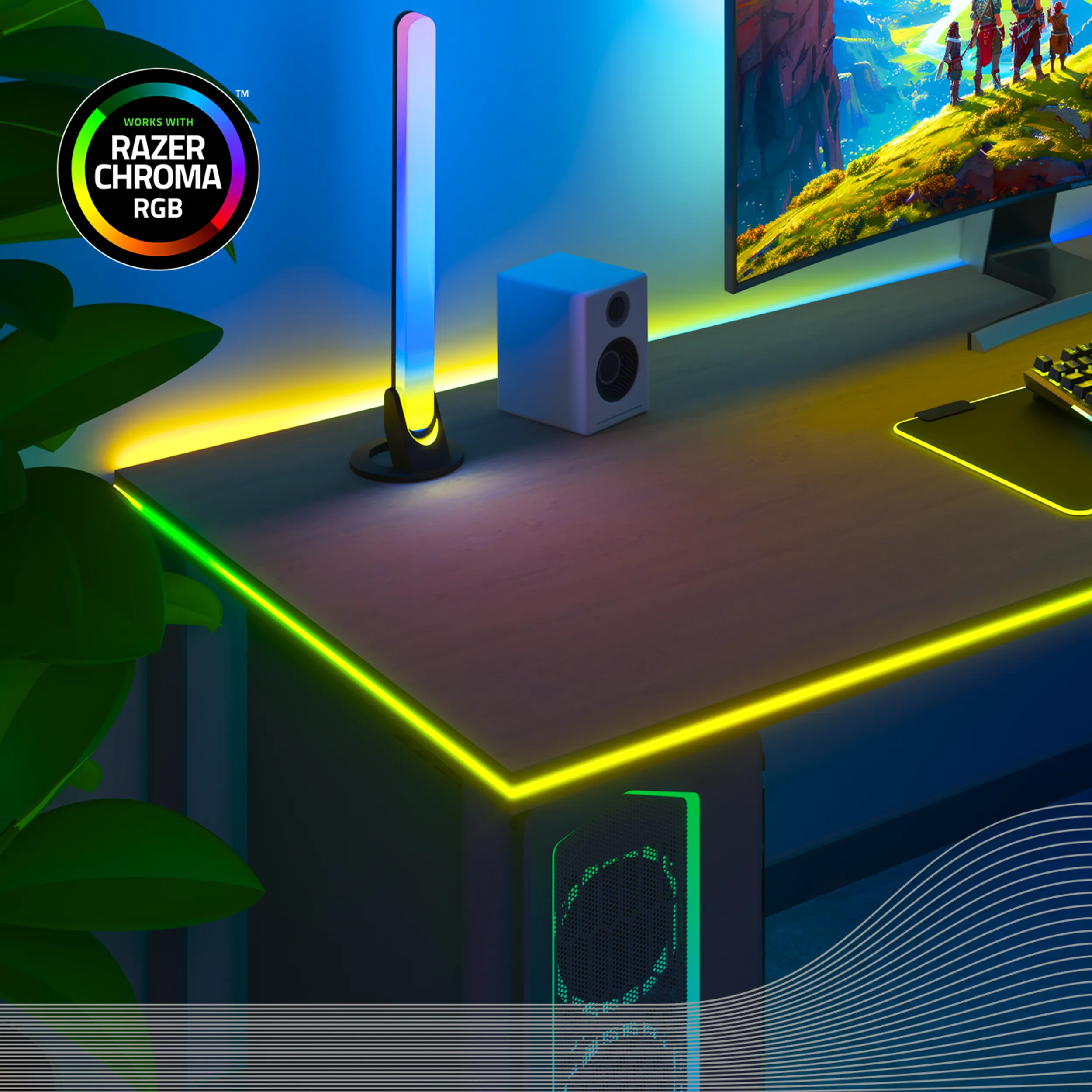 Calex Gaming Monitor LED Light Bar - Razer Chroma Compatible - RGBIC