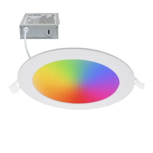 (CASE OF 20) 6 in. Smart WiFi Slim LED Downlight 900 Lumens Multicolor Dimmable CCT 2700-6500K Google Home/Alexa