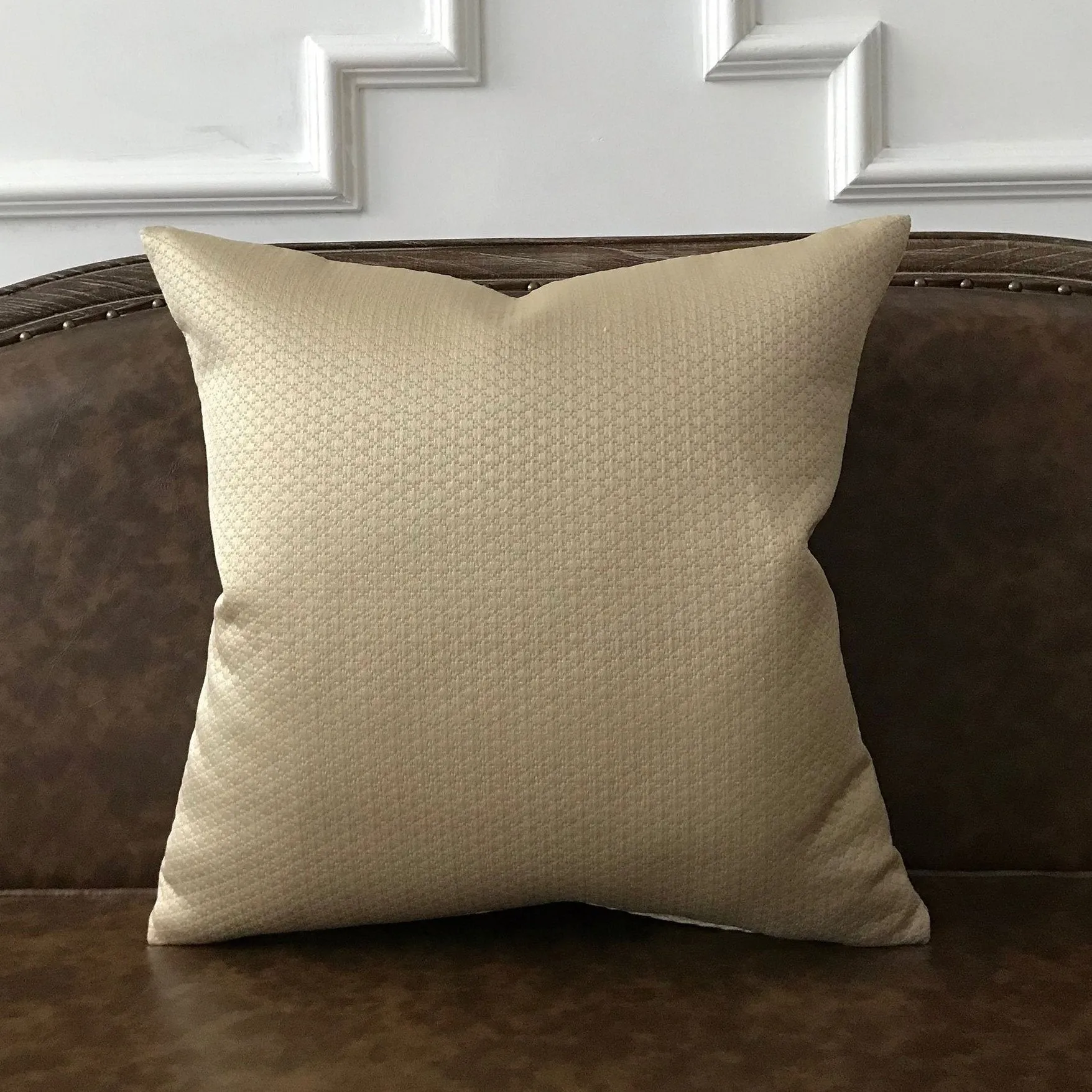 Champagne Textured Throw Pillow Cover