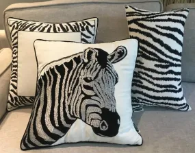 Chenille Zebra Pillow Cover, Decorative Throw Pillow, Modern Sofa Pillows, Decorative Pillows for Car