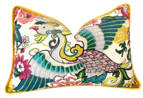 Chinoiserie Phoenix Pillow Cover / Chiang Mai style Pillow / Available in 8 Sizes