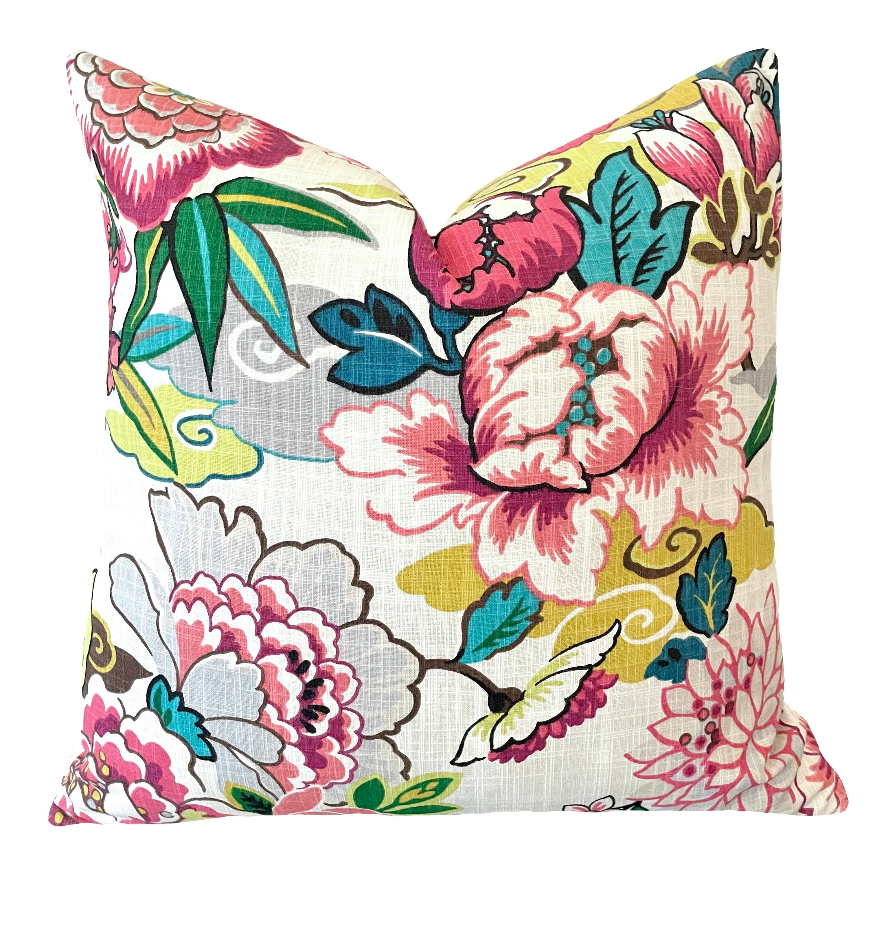 Chinoiserie Phoenix Pillow Cover / Chiang Mai style Pillow / Available in 8 Sizes