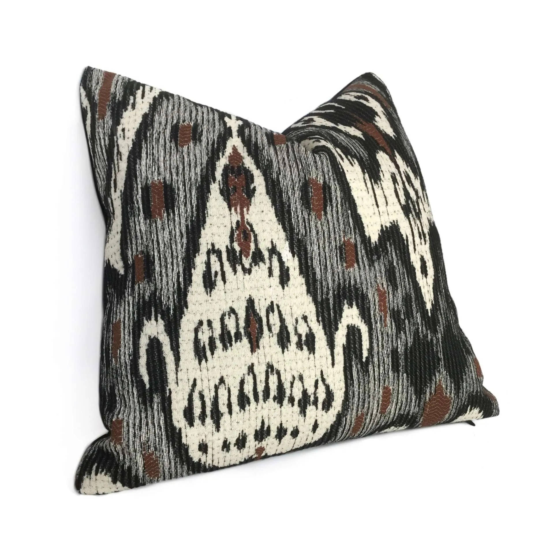 (CLEARANCE) Robert Allen Great Cedar Onyx Black Brown White Ethnic Woven Pillow Cover