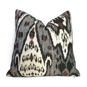 (CLEARANCE) Robert Allen Great Cedar Onyx Black Brown White Ethnic Woven Pillow Cover