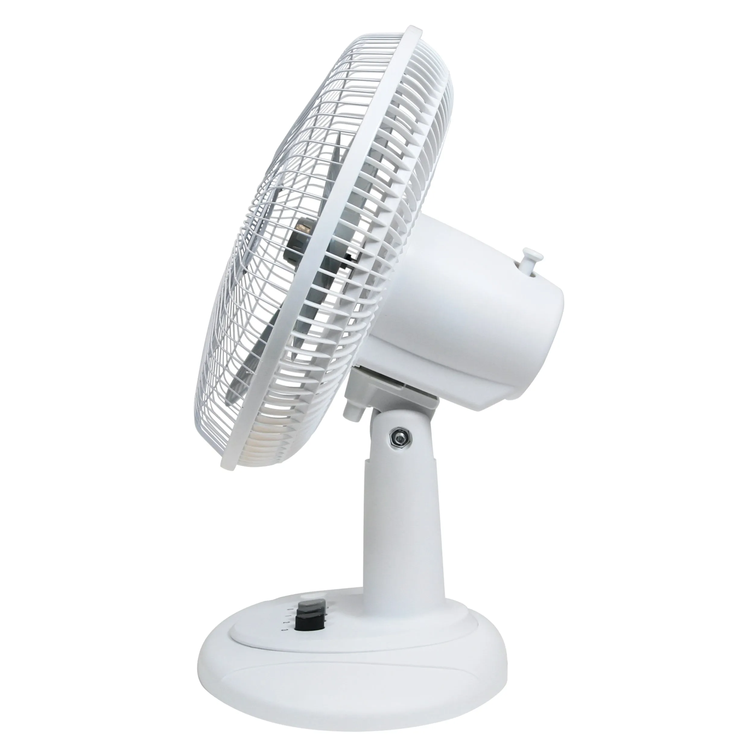 Comfort Zone 16" 3-Speed Oscillating Table Fan with Adjustable Tilt in White & Black